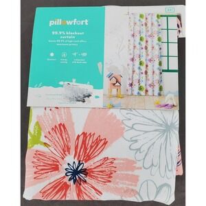 Pillowfort Nature Study Print Blackout Window Curtain 42" x 84" 1 Panel New